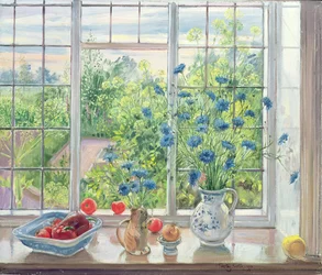 Kornblomster og køkkenhave